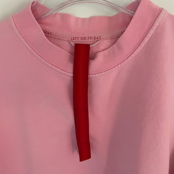 Left On Friday Pink Oversized 3/4 Sleeve Sweatshirt - Picture 2 of 5